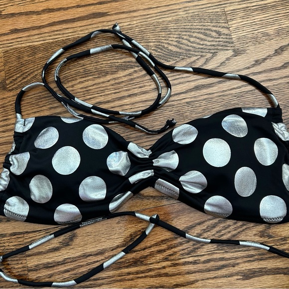 Victoria’s Secret NWT medium adjustable halter triangle bikini polka dot - Picture 2 of 9